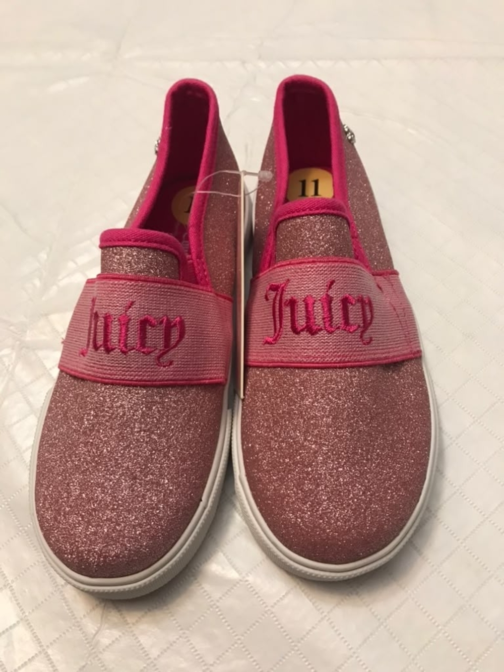 Juicy Couture Girls' Glitter Pink Slip-On Sneakers